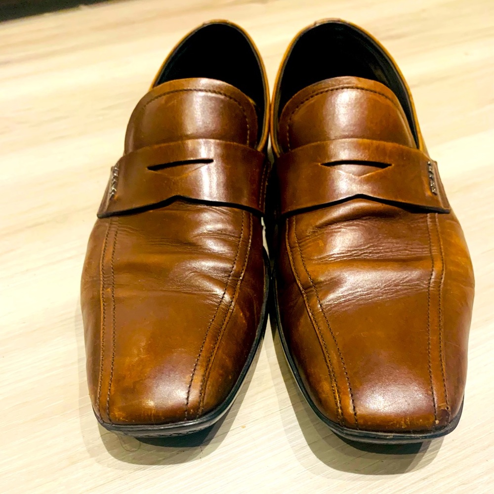 PRADA Loafers Slip-On in Brown Leather Size 9